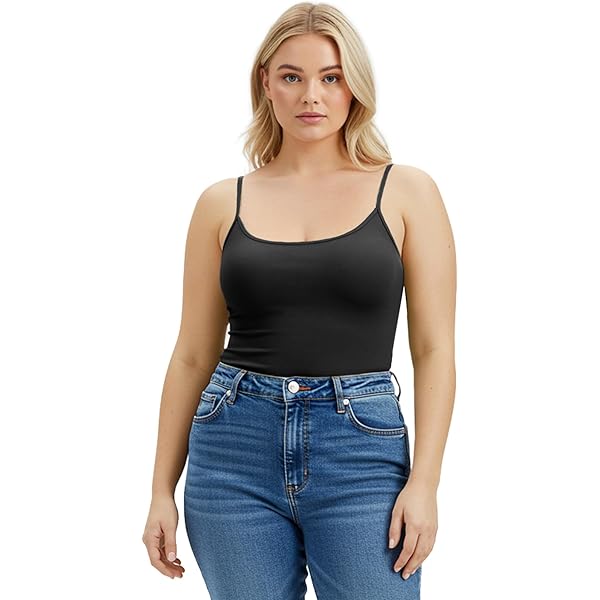 Contemporary Edge Womens Thin Strap Camisole - Black at